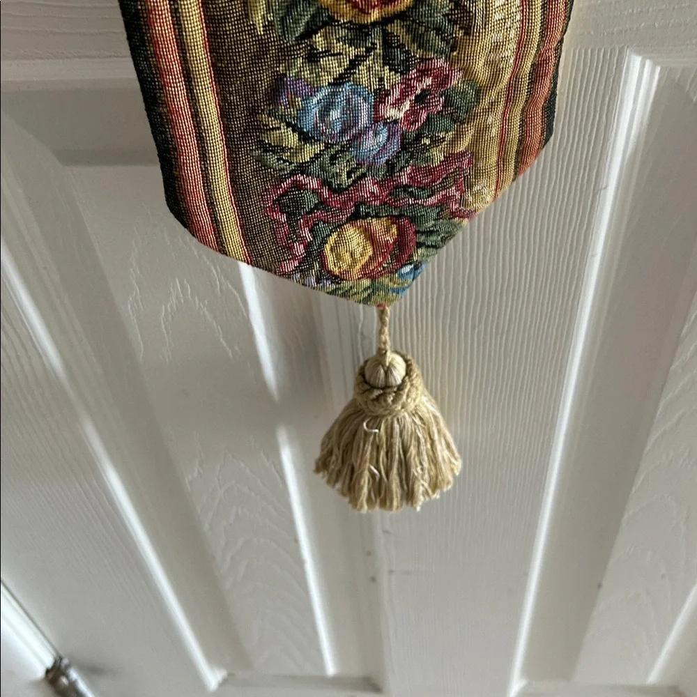 METRAX-CRAYE FRUIT AND FLOWERS TAPESTRY BELL PULL MADE IN BELGIUM 115 x16 CM